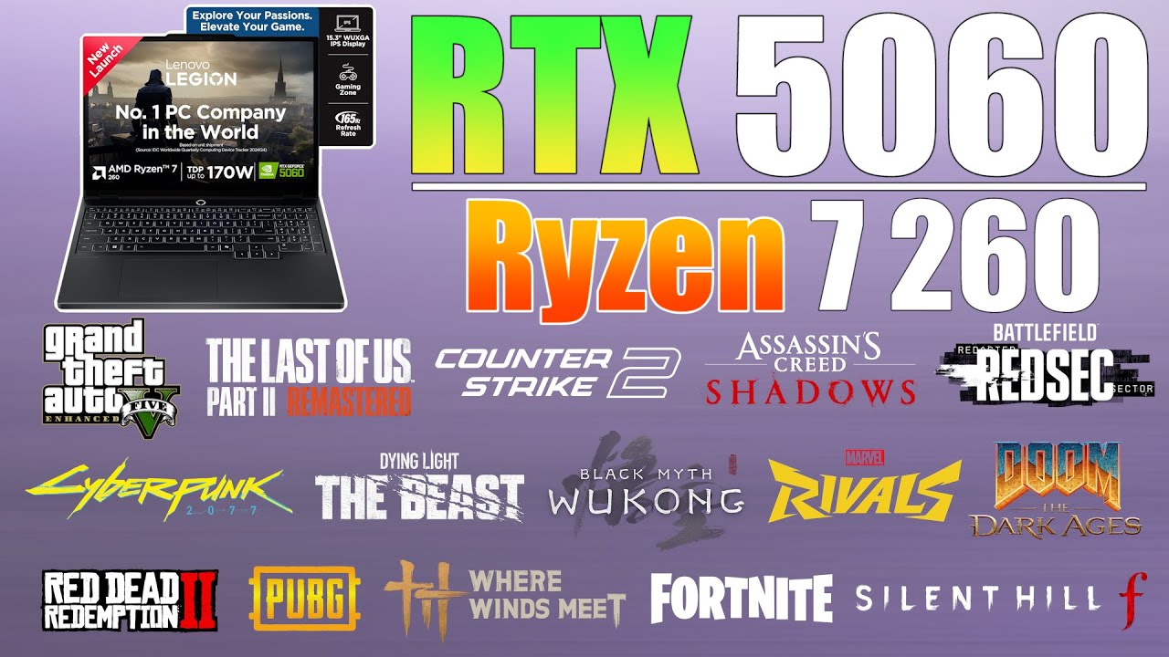 Lenovo Legion 5: RTX 5060 + Ryzen 7 260 &mdash; протестировано 15 новых игр.