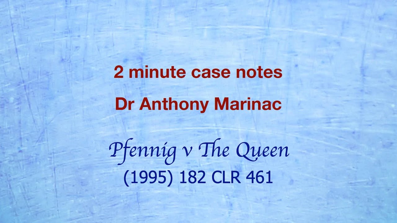 Pfennig v The Queen (Propensity evidence)