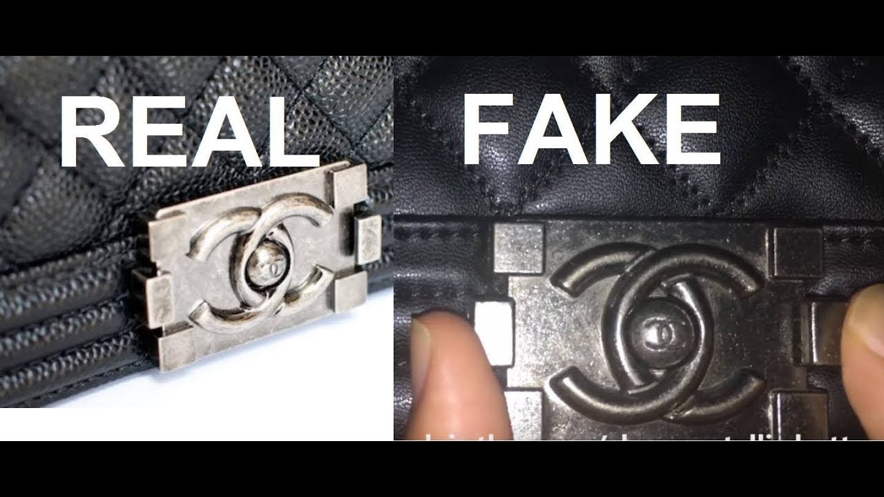 How to spot fake Chanel boy hand bag. Real vs fake Chanel bag and purse comparison.