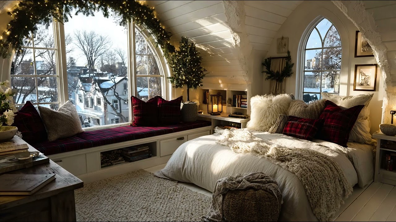 Peaceful Winter Snowfall ❄️ Relaxing Jazz Music for Deep Sleep & Stress Relief