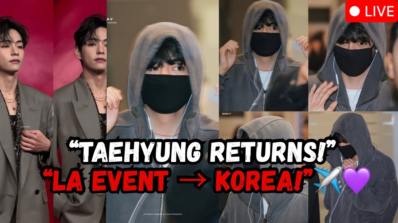 BTS V Returns to Korea After Viral LA Pop-Up Event! Fans Go Wild | Latest K-Pop News