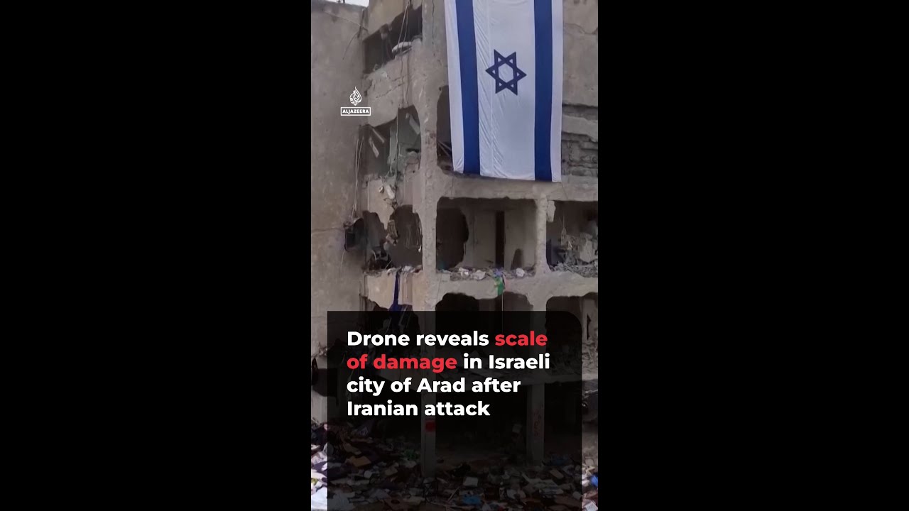 Drone reveals extent of Iranian missile damage in Israeli city of Arad | AJ #shorts