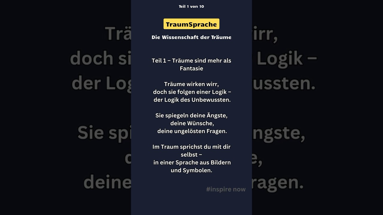 Tr&auml;ume sind mehr als Fantasie. #traumSprache #psychologie #tr&auml;ume #unbewusstes #selbstverstehen