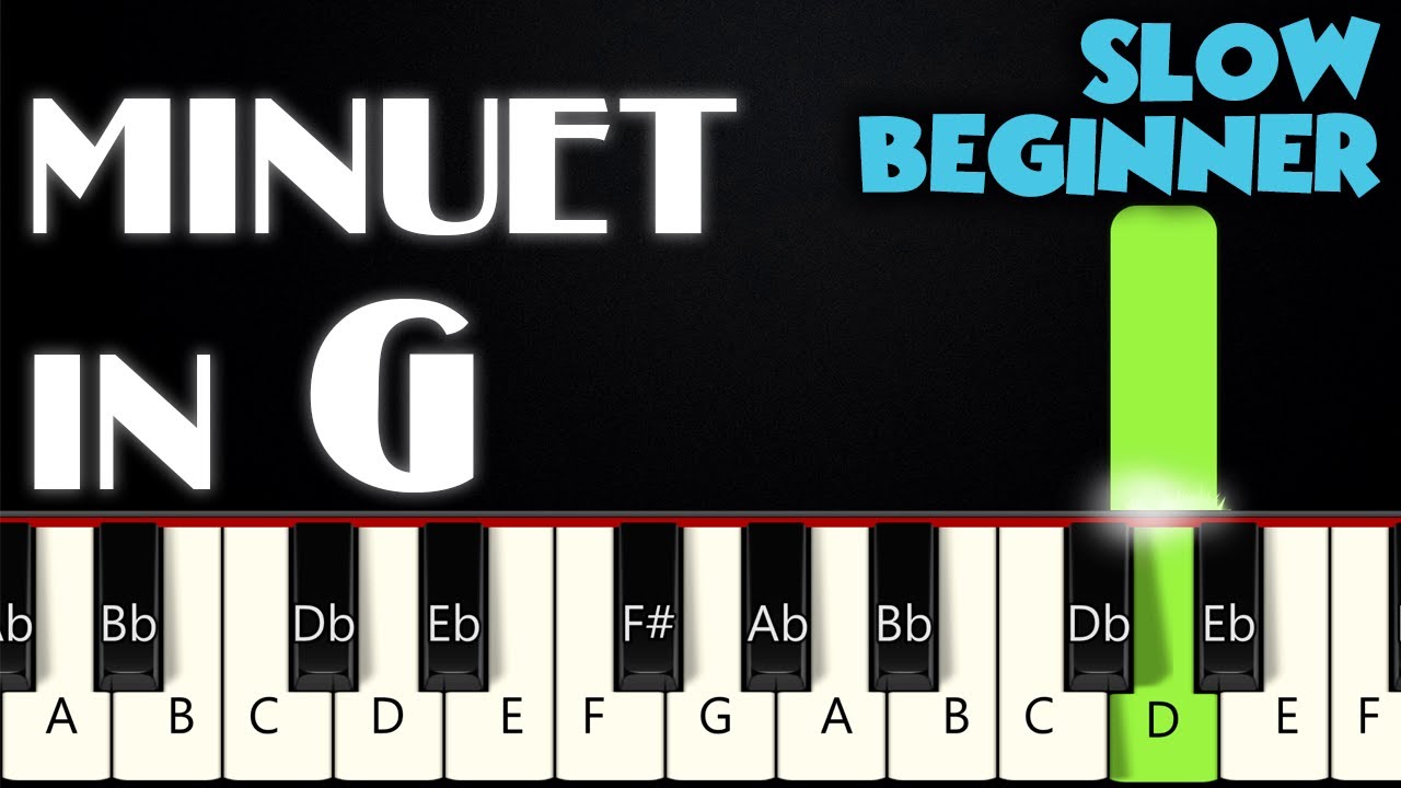 Minuet in G - Bach | SLOW BEGINNER PIANO TUTORIAL + SHEET MUSIC by Betacustic