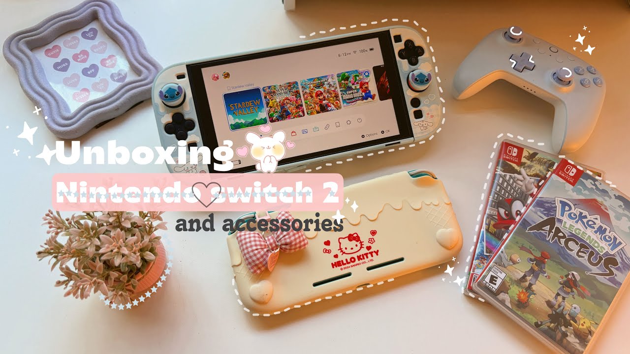 🌸🎮 nintendo switch 2 unboxing + customizing with cute sanrio accessories!