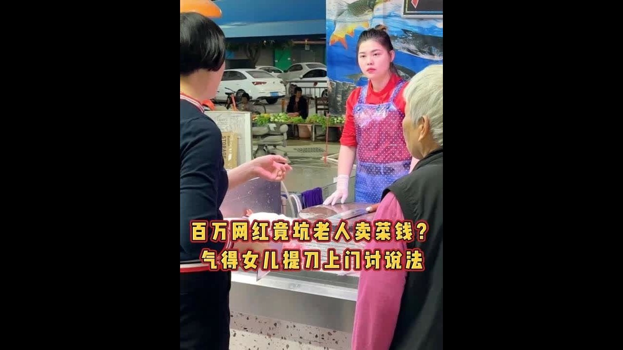 百万网红竟坑老人卖菜钱？气得女儿提刀上门讨说法 #砍切两用刀 #厨房好物 #记录生活 #菜市场