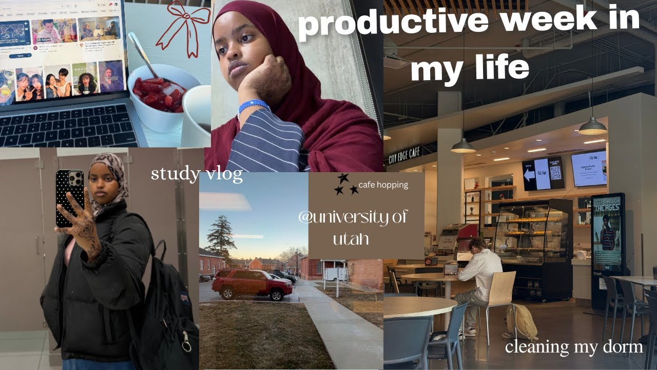 collage week in my life | productive study days, morning routine, deep cleaning, hanging w friends