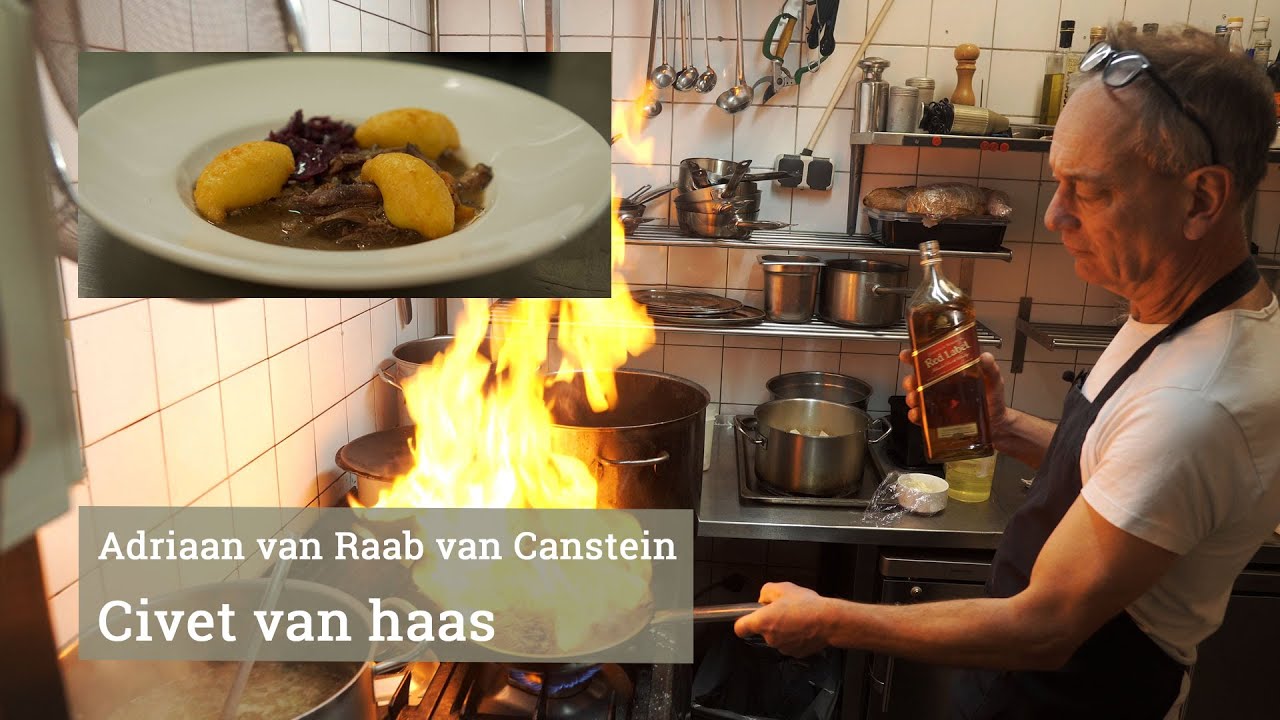 Adriaan van Raab van Canstein maakt civet, een stoofschotel van haas.