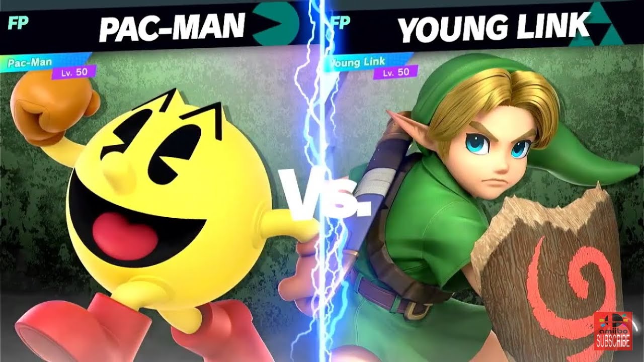 Super Smash Bros Ultimate Amiibo Fights Pac Man vs the World #22 vs Young Link