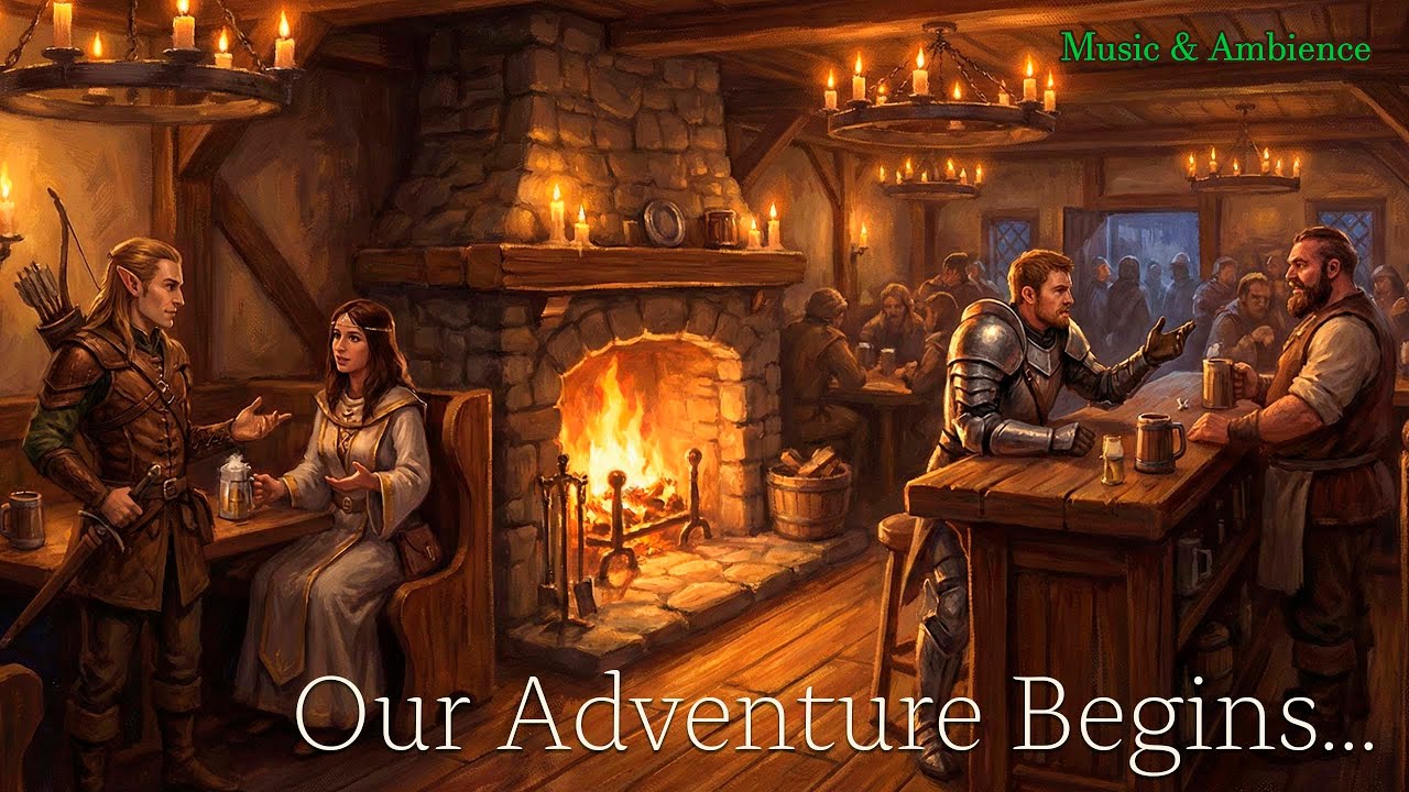 Our Adventure Begins - Tavern Ambience for D&D | Medieval Music | 1 Hour