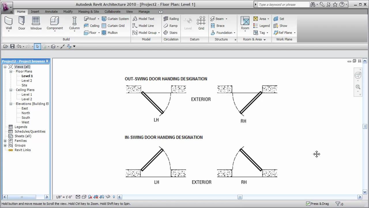 REVIT Architecture - Schedule Door Swing - CADclip