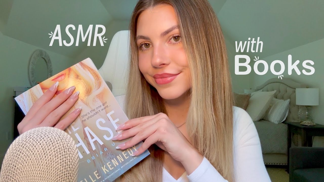ASMR With Books! (book gripping & massaging, sticky tapping, mouth sounds)