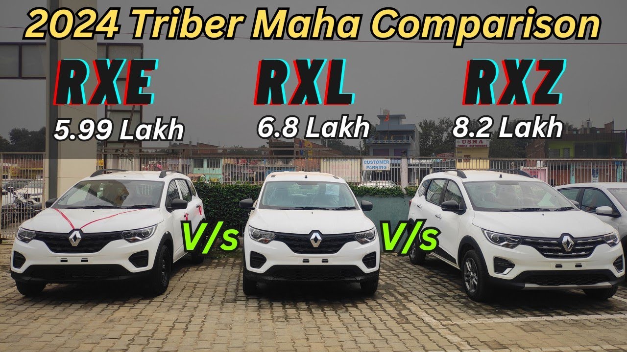 Renault Triber RXE Vs RXL Vs RXZ Full Detailed Comparison ❤️ Price & Features Difference Triber 2024