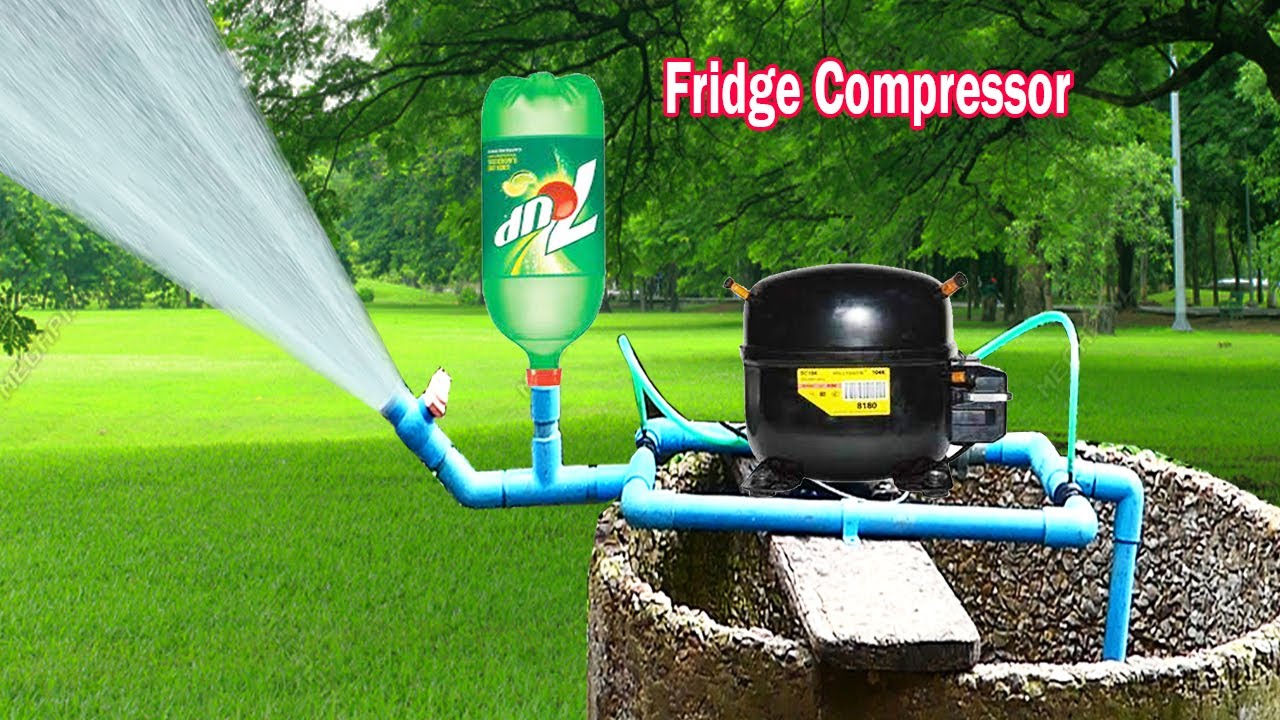 We turned fridge compressor into a water pump speed 280m3 / 1hour Vs Free Energy Water Pump 24H/1Day