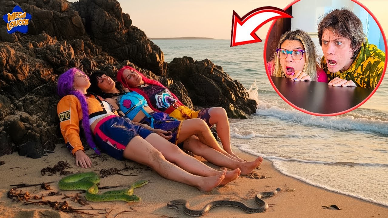 ENCONTRAMOS TODAS GUERREIRAS KPOP NA PRAIA DE UM JEITO ASSUSTADOR E ALGO ACONTECEU COM AS HUNTRIX