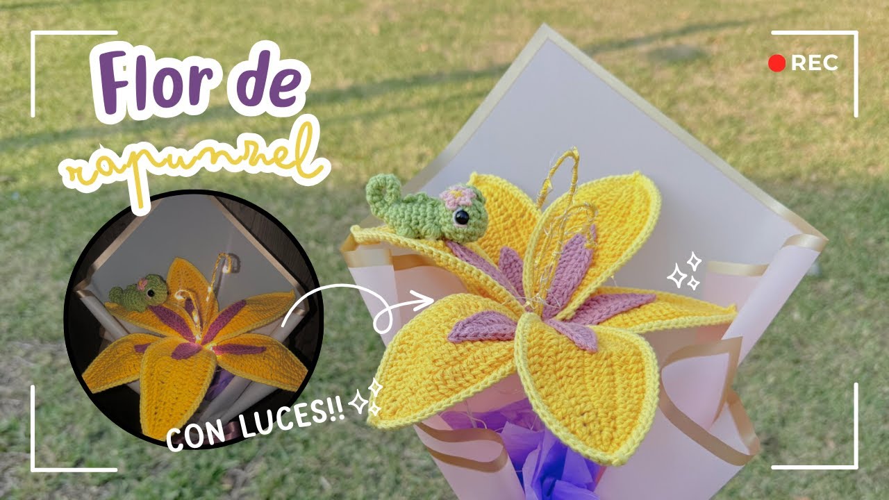 Flor de Rapunzel con Luces a Crochet | Súper fácil para principiantes - ✨Merry