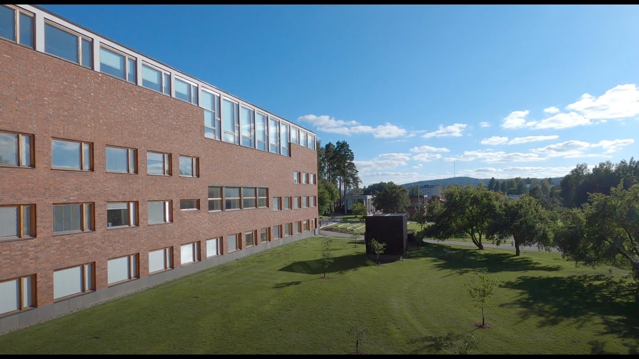 Walking around university campus area. Jyväskylä, Finland.