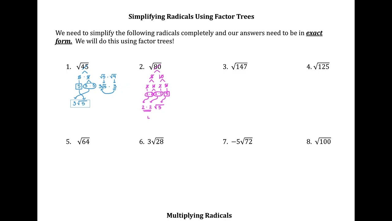 Notes 6 3 Video   Simplifying Radicals
