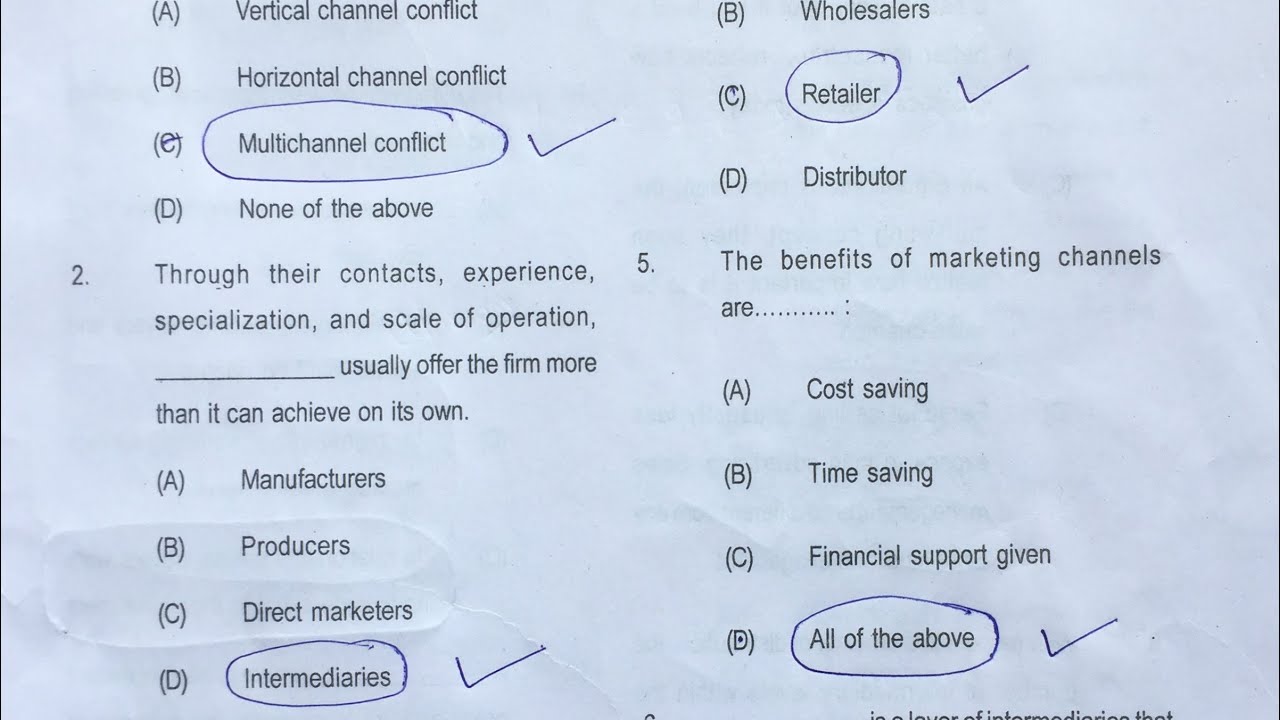 Answer key of Marketing management Exam || Aktu 2020 answer key || Marketing MANAGEMENT Answer key