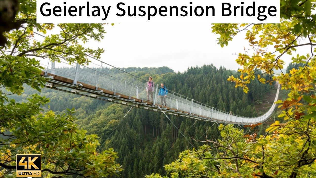Full Walk Tour of Geierlay Suspension Bridge (Geierlay Hängeseilbrücke) Mörsdorf, Germany