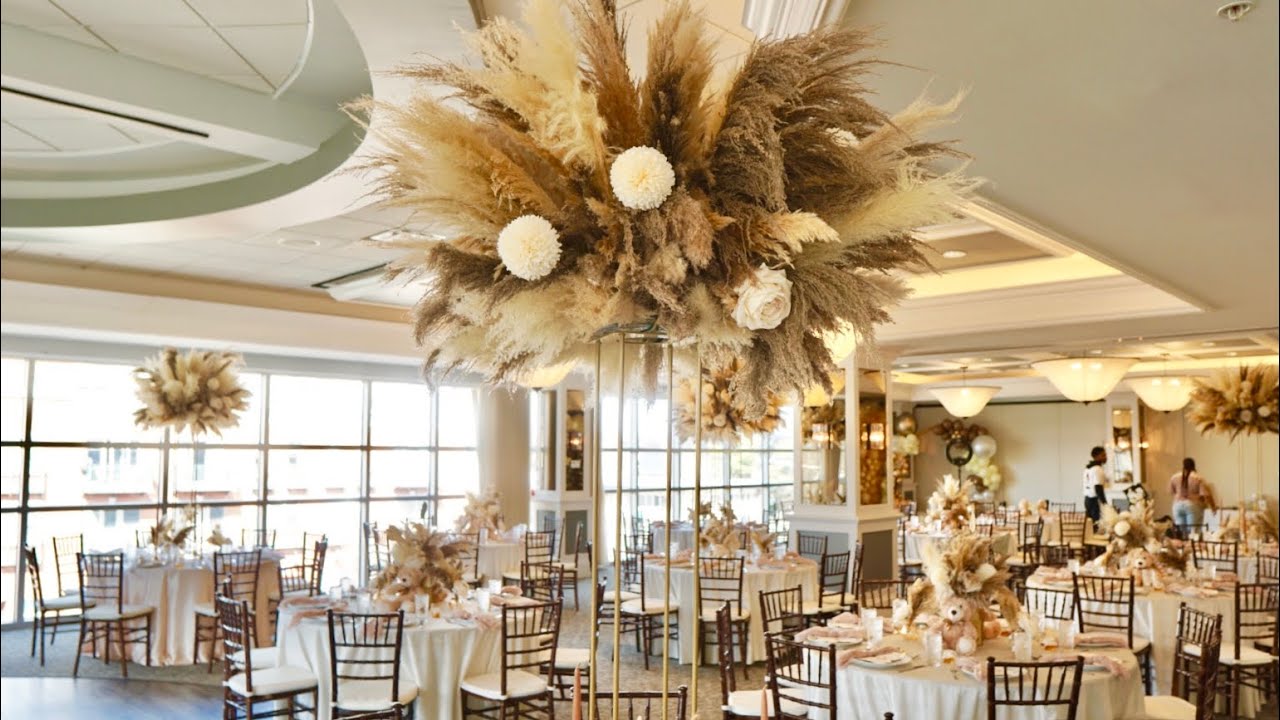 BOHO CHIC PAMPAS GRASS EVENT DESIGN- BABY SHOWER DECOR.