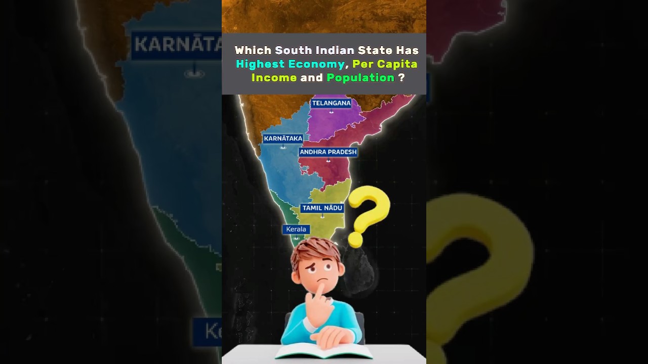 South Indian States: Who Tops in Economy, Per Capita Income, & Population? #shorts #economy #upsc