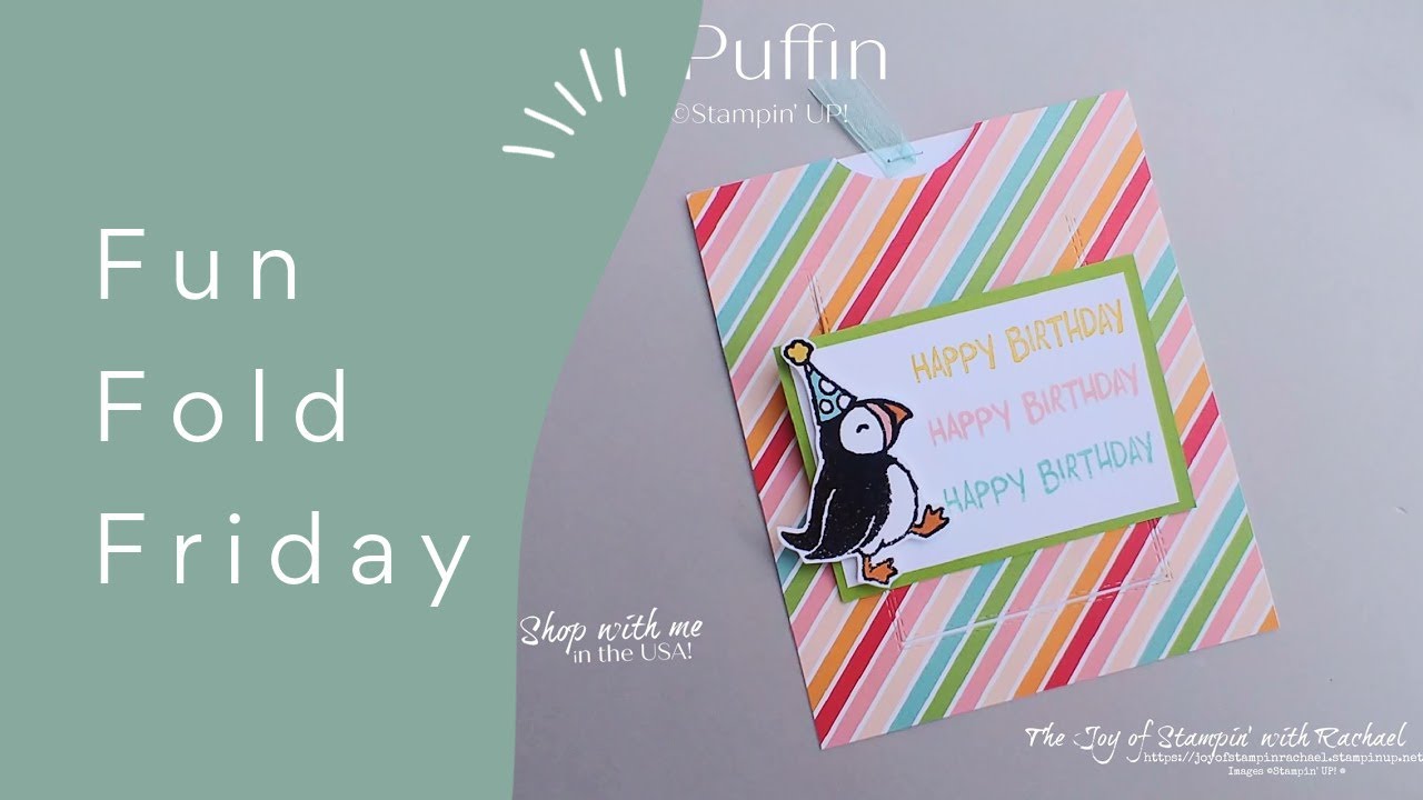 Fun Fold Friday-Party Puffins Slider Card