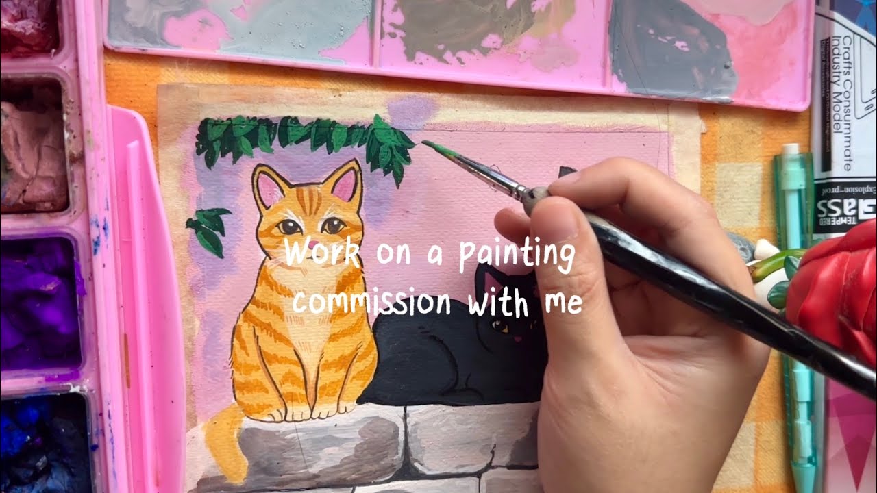 paint with me🎨 smol talk + how to get art commissions 