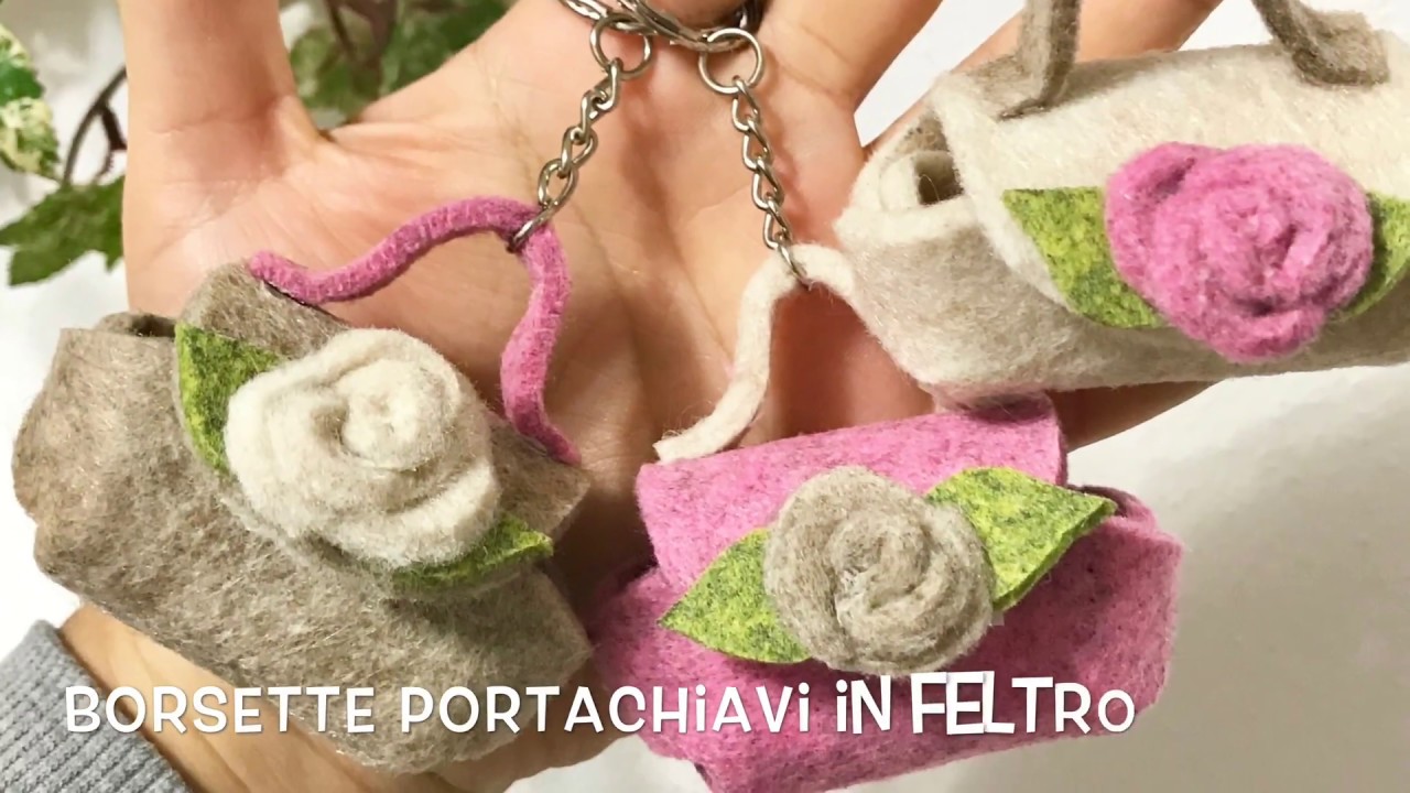 TUTORIAL DIY - BORSETTE PORTACHIAVI IN FELTRO FACILISSIME