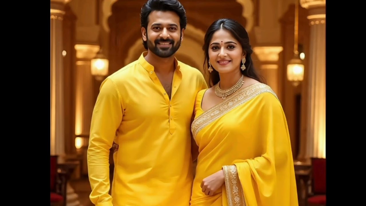 ✨🤍❤️💙💛💚🖤🧡🦚💓 Prabhas & Anushka Shetty in Navaratri Splendor ✨