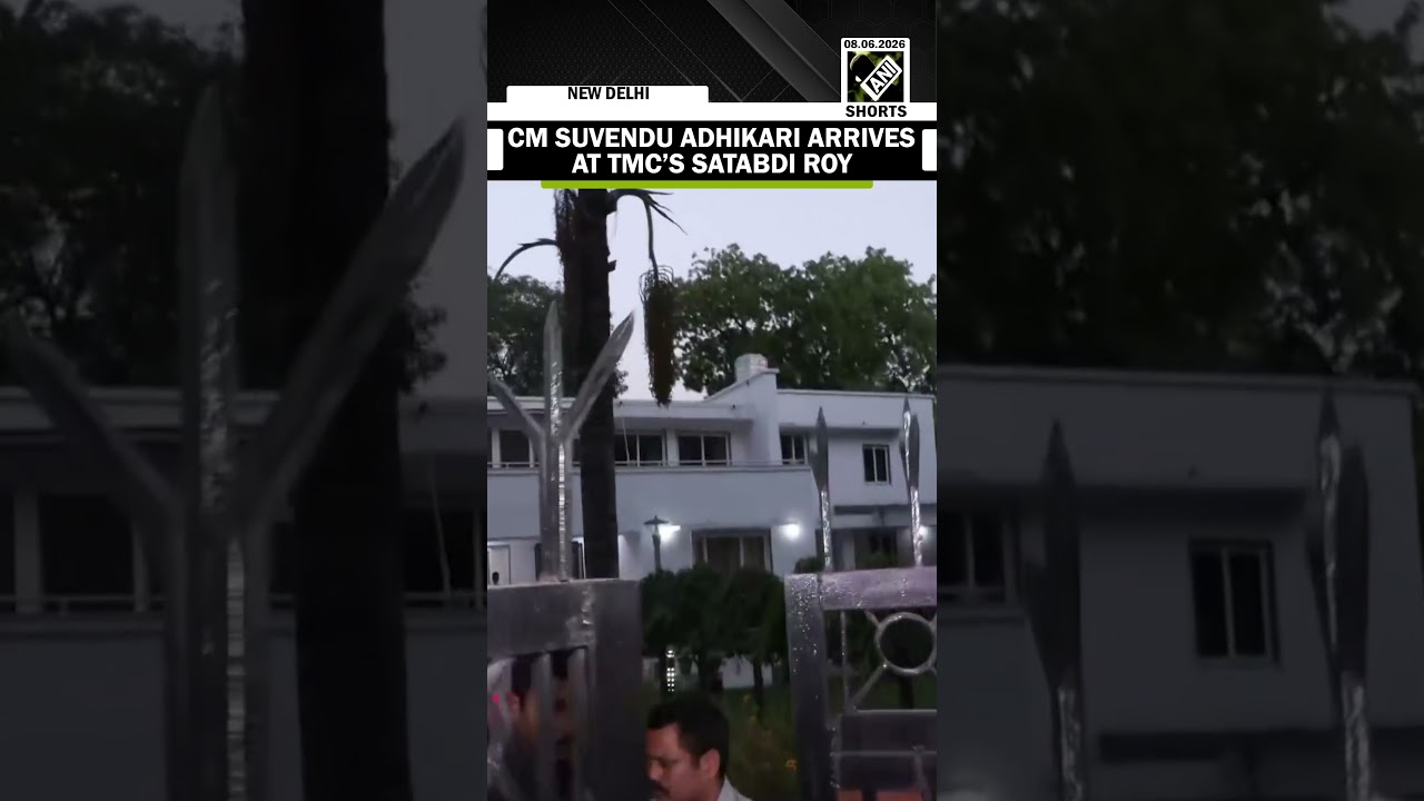 WB CM Suvendu Adhikari arrives at the residence of TMC MP Satabdi Roy