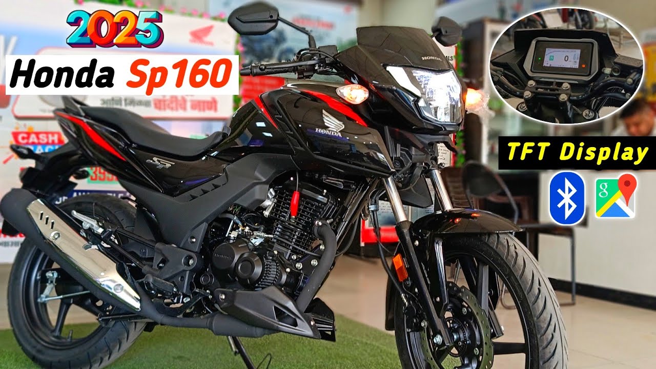 Honda SP160 New OBD2-B Model 2025 Black Colour Review🔥 TFT Display 😱|New Headlight| Features Price