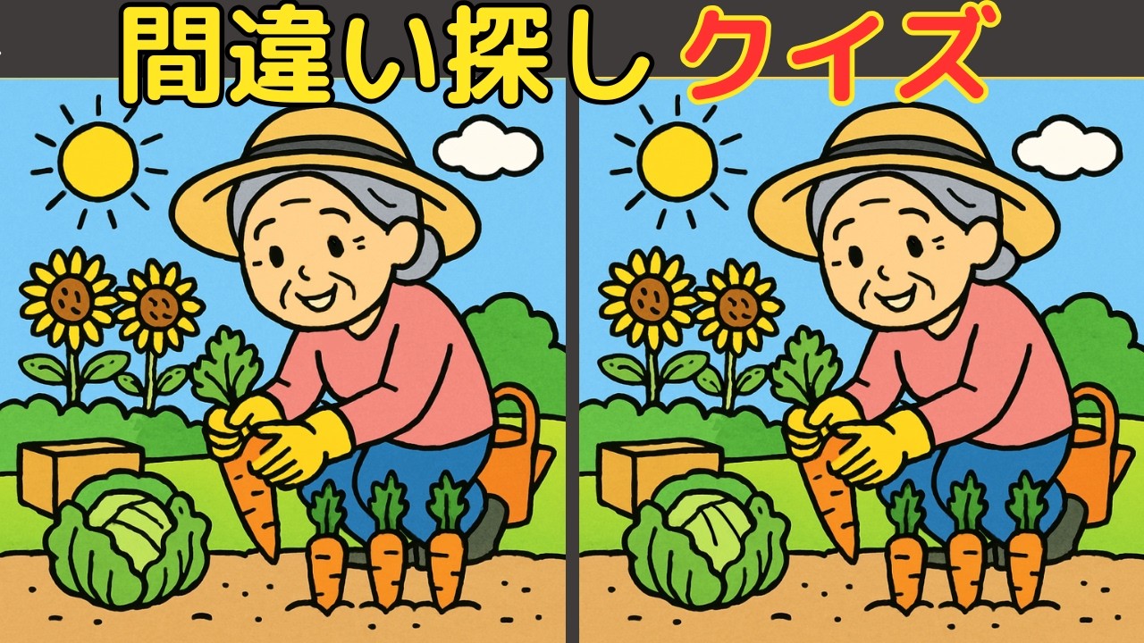 【高齢者向け】間違い探し~認知症予防チャレンジ~楽しく集中力と注意力・空間認識力を引き出そう！