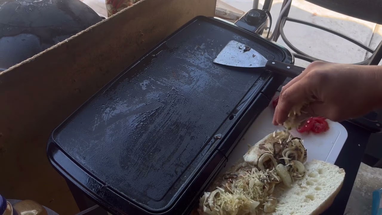 Delicious messy fillet fish sandwich (Home made)
