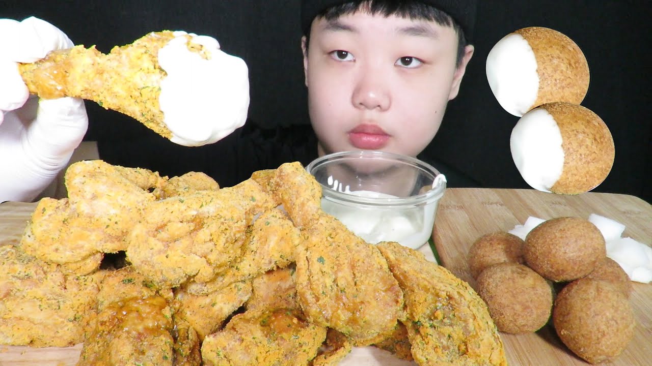 친구가 사준 뿌링클치킨&치즈볼 먹방asmr 입니다!
