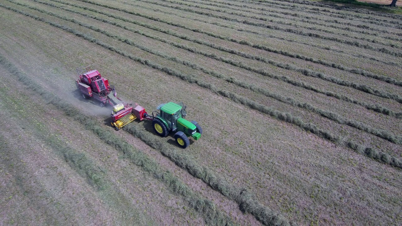 Baling Over Top with Bale Baron
