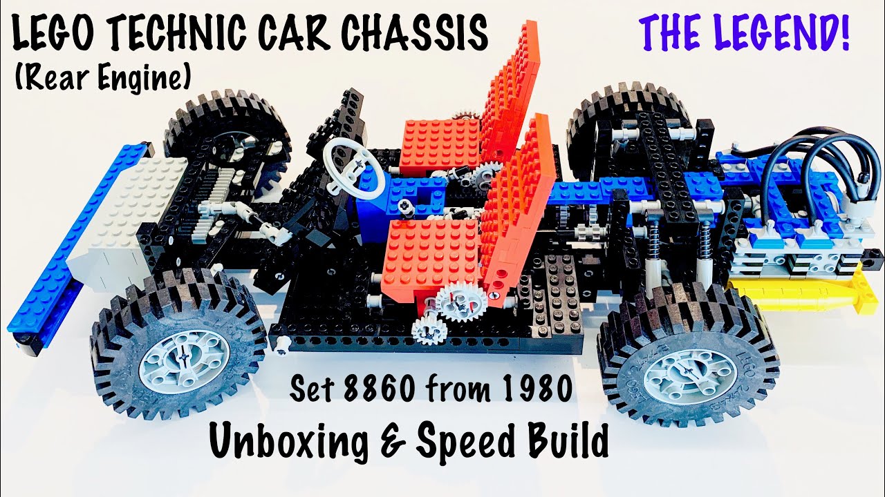 Lego Technic Car Chassis (Rear Engine) 8860 from 1980 - Unboxing and Speed Build