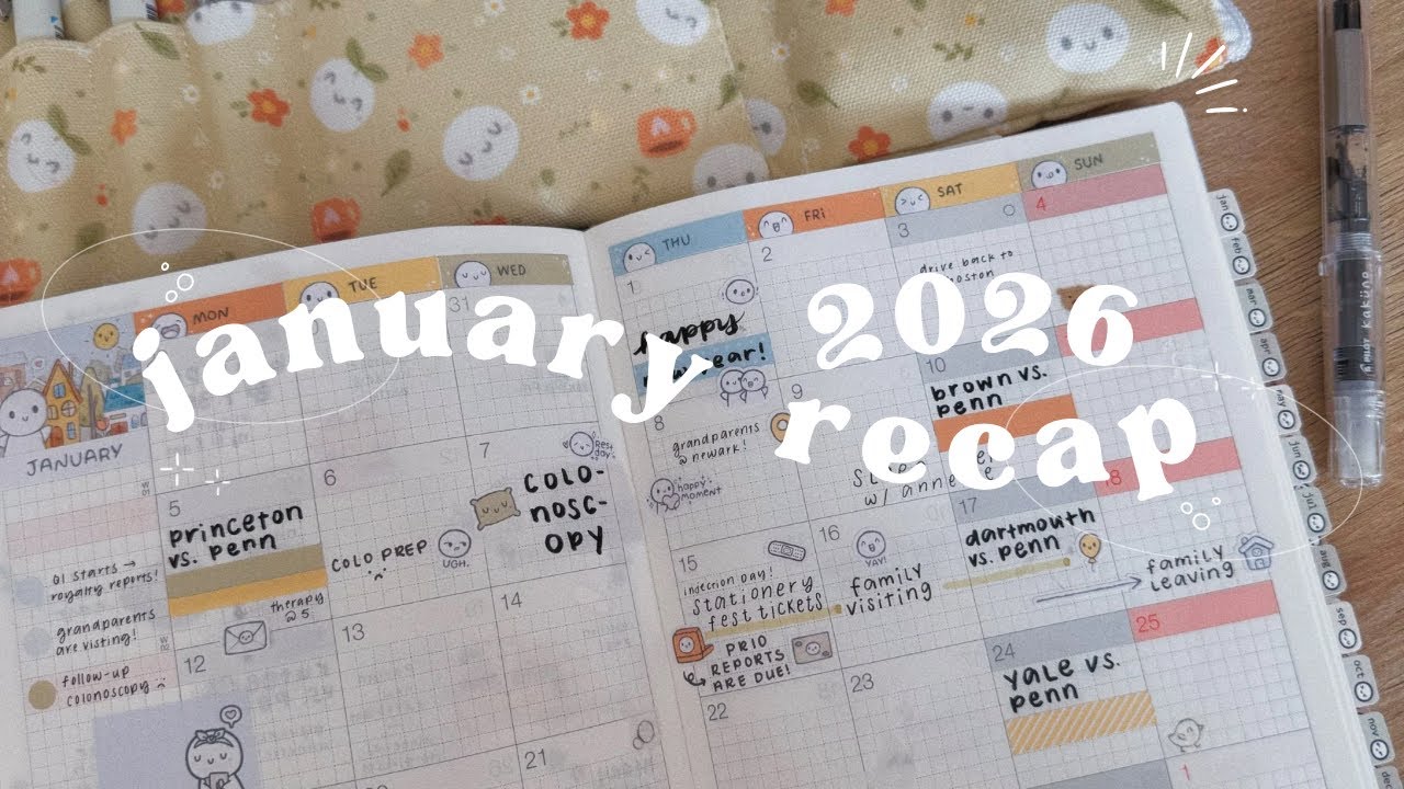 january 2026 journal recap˚๐*˟ hobonichi cousin planner!