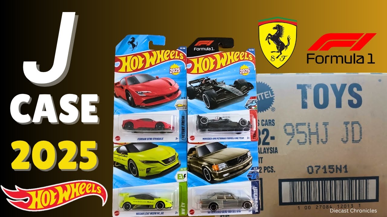 HOT WHEELS 2025 J CASE! | TREASURE HUNT | HOT WHEELS FERRARI, MERCEDES, F1 AND MORE! #hotwheels #car