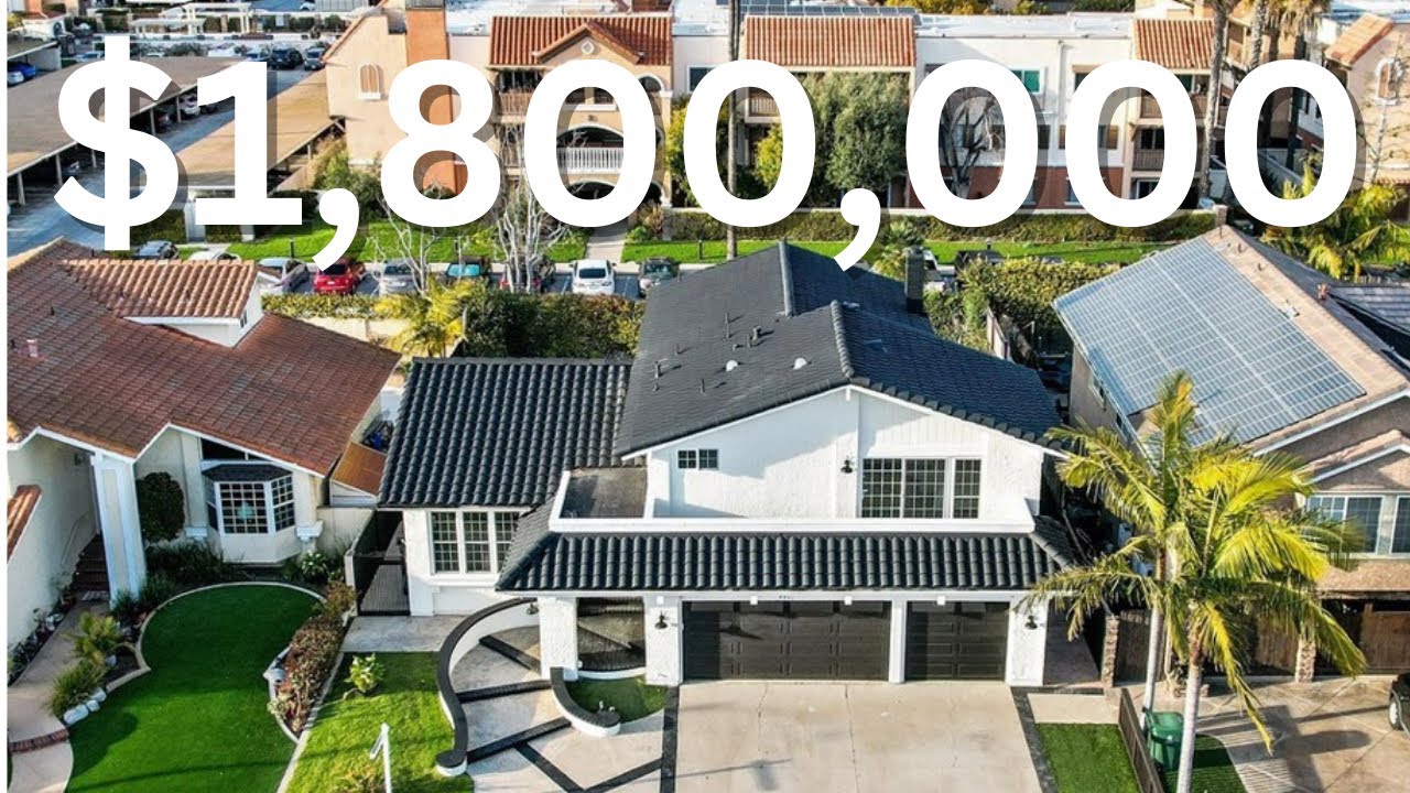 Huntington Beach Luxury Home Tour! $1.8 Million 4 bed 3 bath l  ONE mile from Beach l Surf City Home