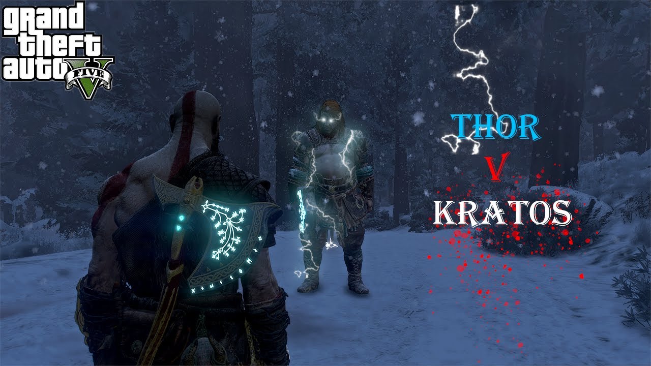 GTA 5 - Kratos vs Thor (GOW) | 