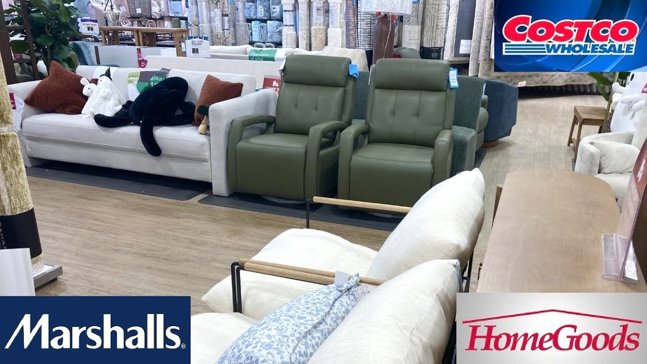 MARSHALLS HOMEGOODS COSTCO FURNITURE ARMCHAIRS TABLES SHOP WITH ME SHOPPING STORE WALK THROUGH