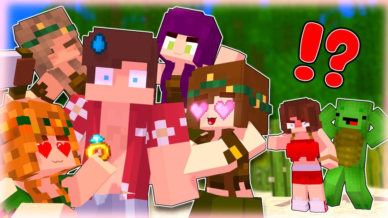 MAIZEN - JJ Lost on the Girl Island!? - Minecraft Animation JJ & Mikey