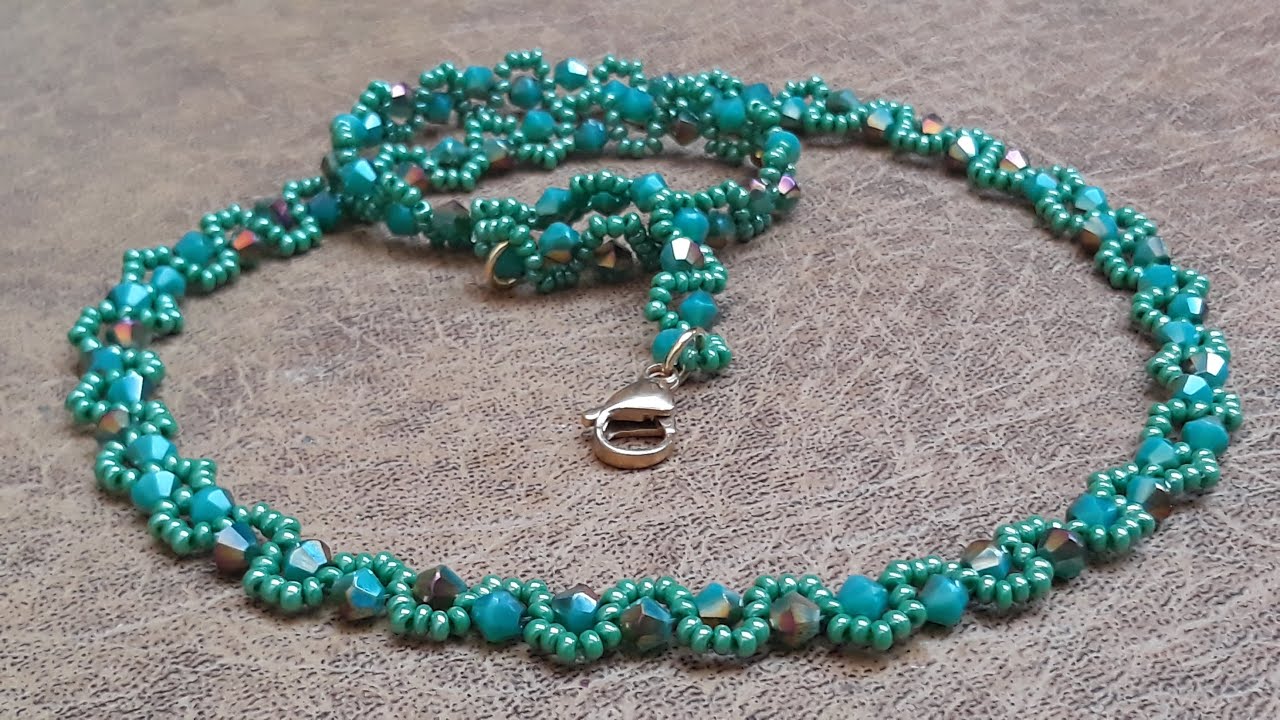 Bonito Collar de Cristal y Mostacilla...Clase #261!!!