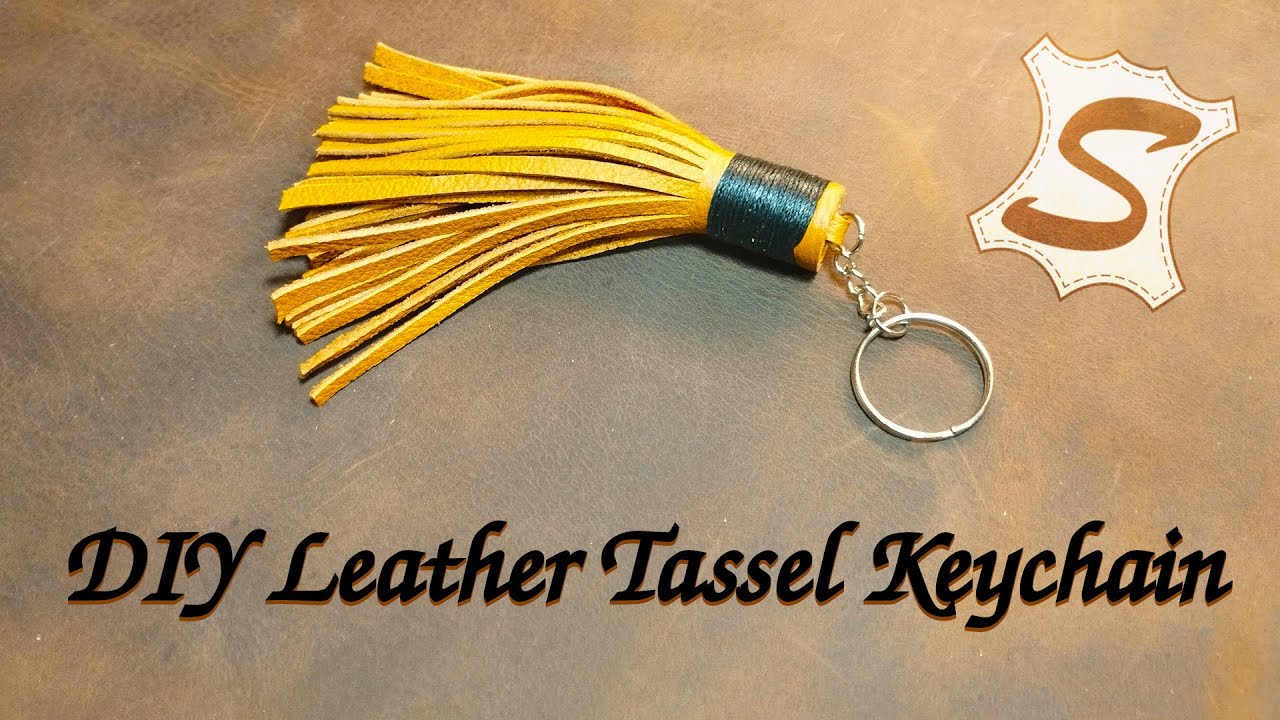 [DIY] Leather Tassel Keychain / Key fob