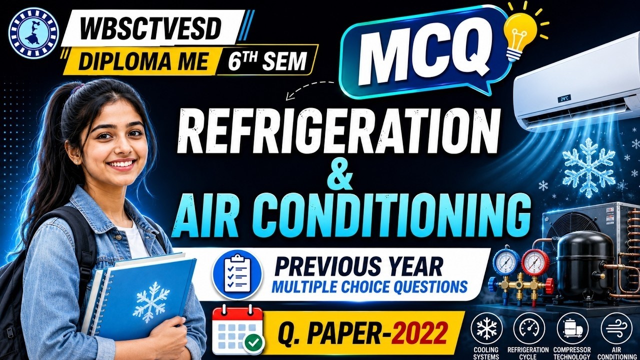 Refrigeration & Air Conditioning | ME 6th Sem | 2022 Question paper solved