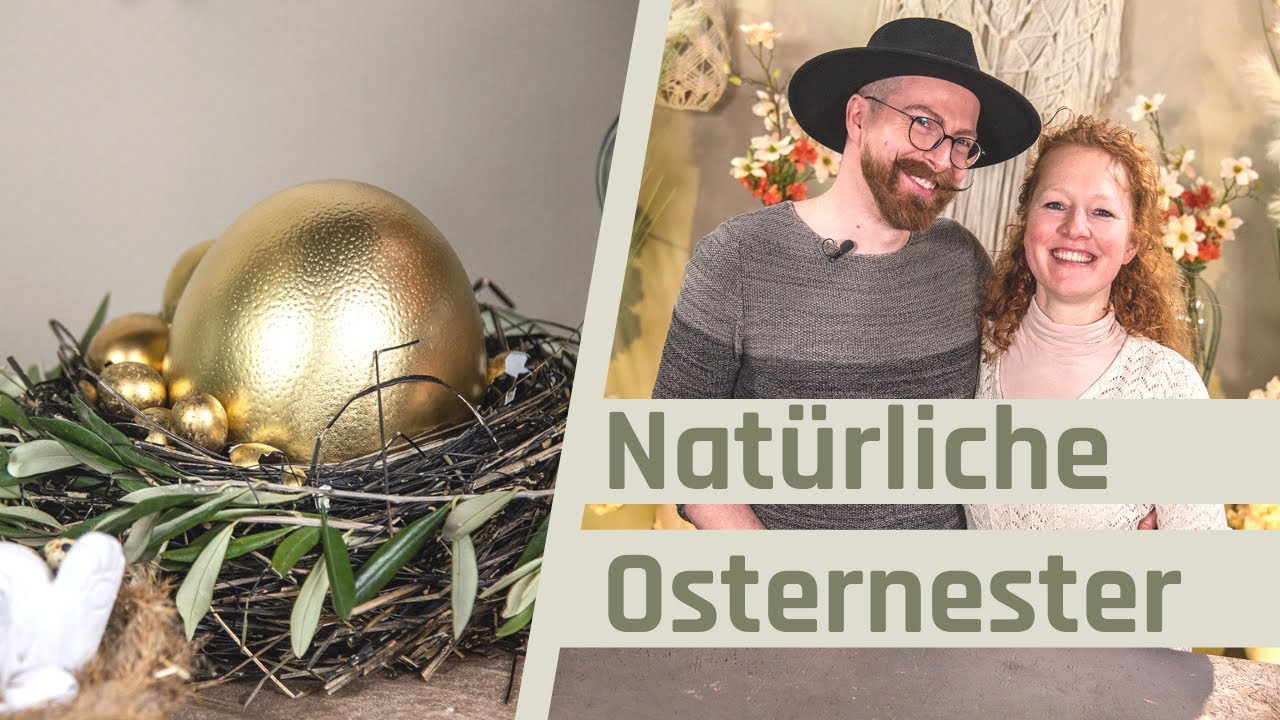 Osternest basteln | Frühlingsdeko mit getrockneten Gräsern