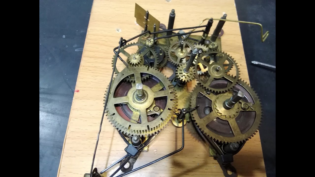 柱時計　愛知時計 No 462　修理　機械編　前半 Old wall clock's machine repair  First part