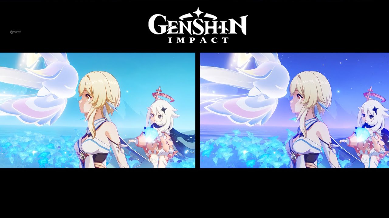Side‑by‑side cutscene comparison  | Genshin Impact