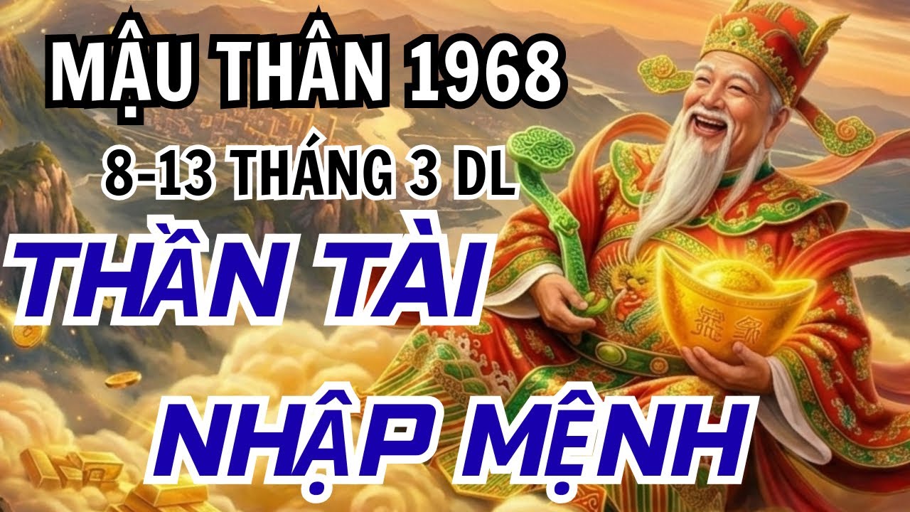 6 NGÀY TỚI THẦN TÀI NHẬP MỆNH MẬU THÂN 1968 TƯỞNG XUI MÀ HOÁ MAY VẬN TRÌNH ĐẢO CHIỀU!